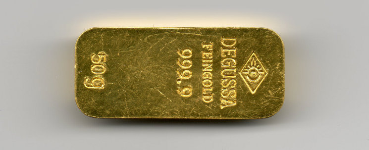 Degussa AG Goldbarren Sargform